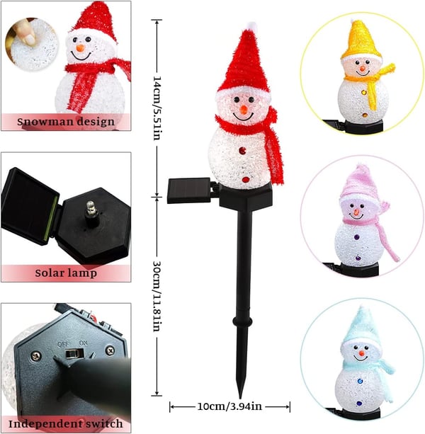 ⛄Outdoor Solar Snowman Garden Lights