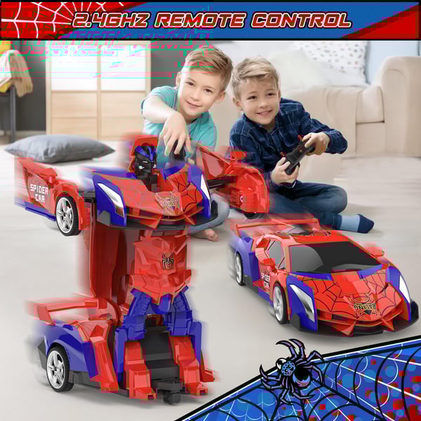 Transform Easter RC Cars for Boys 3-15,2.4Ghz Remote Control 1:18 Scale Robot Deformation 360° Rotation