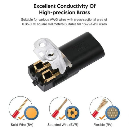 🔥🎄 Christmas Time Limited Offer -🔌2-Pin Solderless Wire Connector – Compact Plug for LED Strips & 18–22 AWG Cables