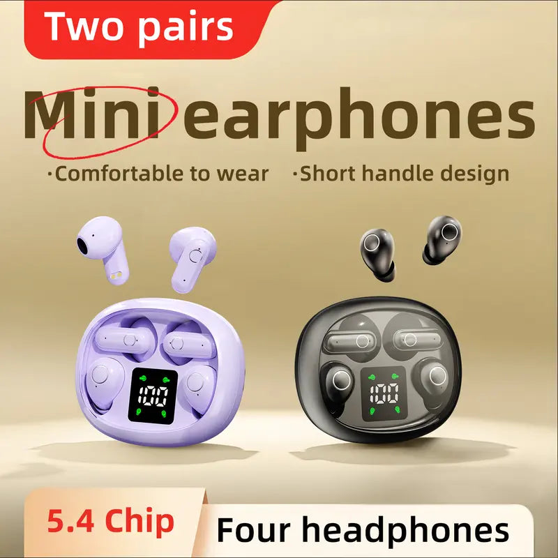 🎧 Wireless Bluetooth Headphones — 2 Pairs Invisible Mini Earbuds