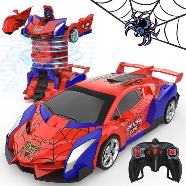 Transform Easter RC Cars for Boys 3-15,2.4Ghz Remote Control 1:18 Scale Robot Deformation 360° Rotation