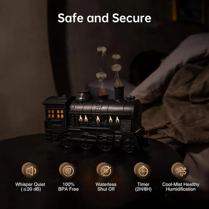 Train Diffuser 300ML 🚂 Essential Oil Aroma Humidifier | Cool Mist + Night Light