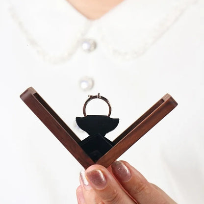 💍 Wooden Rotating Engagement Ring Box