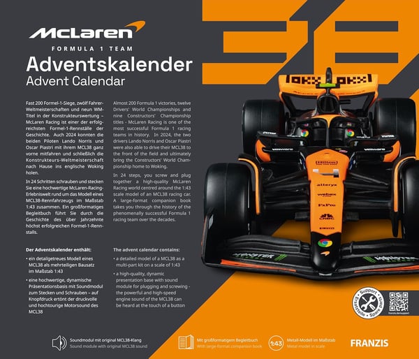 🔥HOT SALE 49% OFF✨McLaren Racing Advent Calendar 2025 Model Kit🏎️