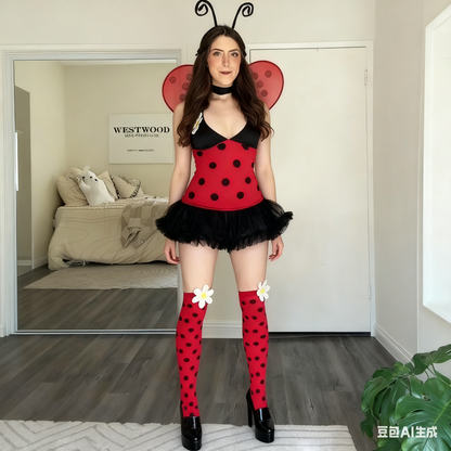 🎃🐝 Halloween Bee & Ladybug Costume – Cosplay Dress-Up Set for Women 🐞✨