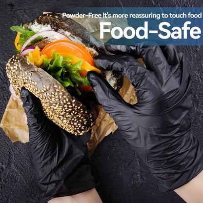 🔥 Premium 5mil Black Nitrile Gloves - Tear-Resistant, Abrasion-Resistant, Puncture-Proof