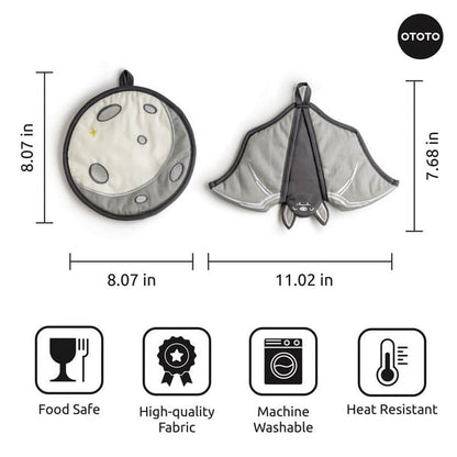 🔥LAST DAY 50% OFF - 🦇OTOTO Batlicious Oven Mitts & Pot Holders Set