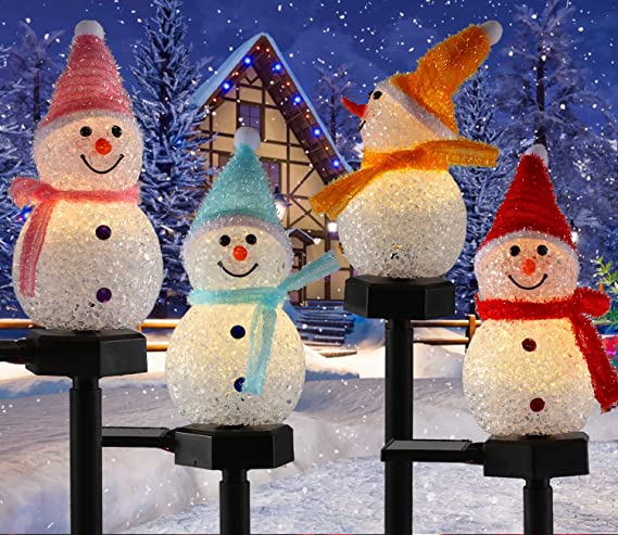 ⛄Outdoor Solar Snowman Garden Lights