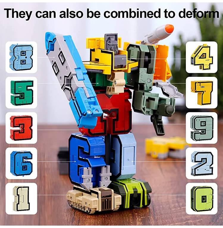 Transforming Number Deformation Robot Toy For Kids