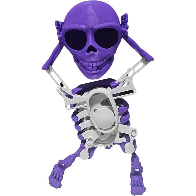 🎃 Halloween Toy – 💀3D Printed Wind-up Dancing Skeleton Toy ✨
