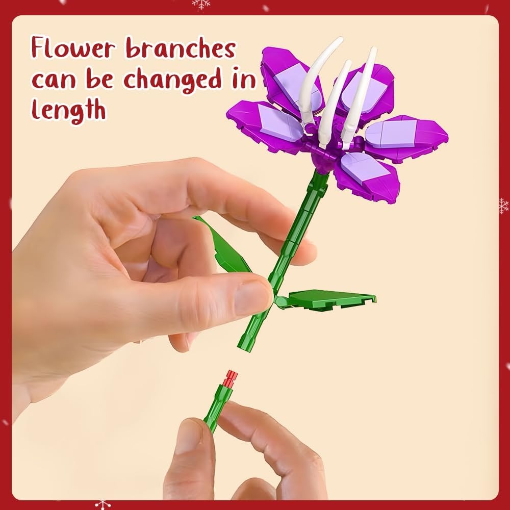 🎄✨ Advent Calendar 2025 – Flower Bouquet Building Blocks Set ✨🎄