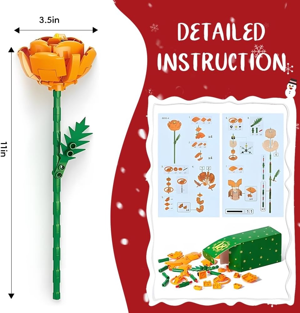 🎄✨ Advent Calendar 2025 – Flower Bouquet Building Blocks Set ✨🎄