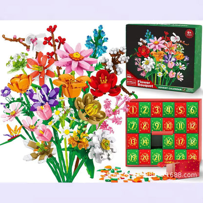 🎄✨ Advent Calendar 2025 – Flower Bouquet Building Blocks Set ✨🎄