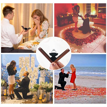 💍 Wooden Rotating Engagement Ring Box